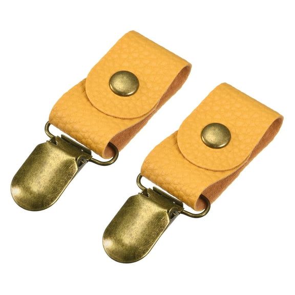 Hat Clips for Travel, 2 Pack PU Leather Hat Clips for Women Hat Companion(Yellow)