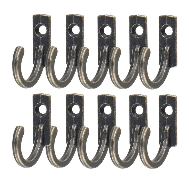 Hat Coat Hook Metal Clothes Hook Furniture Bathroom Hooks 10Pcs Vintage Bronze Wall Mounted Single Hook Hangers Door Hooks Wall Hooks For Hanging Screws For Jewelry Keys Hats Walmart