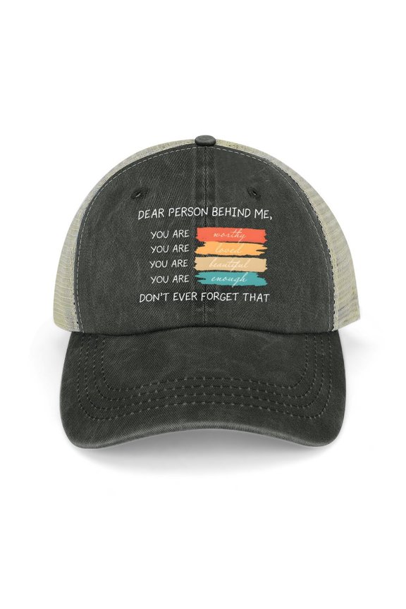 Hat Dear Person Behind Me Black Hat Adjustable Funny Fashion Unisex Baseball Cap for Men Women