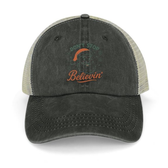 Hat Don’t Stop Believin’ Santa Black Hat Adjustable Funny Fashion Unisex Baseball Cap for Men Women