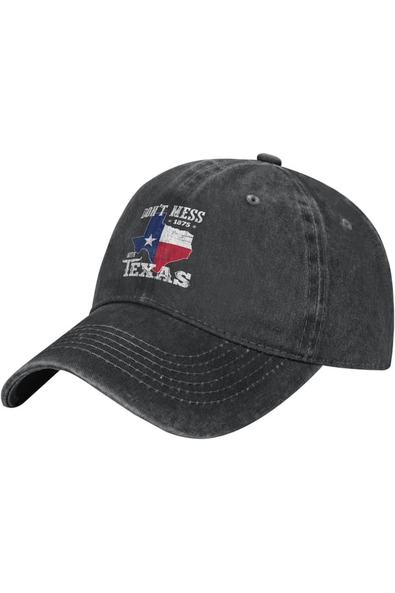 Hat Dont Mess with Texas Cowboy hat Men Vintage Baseball Cap Women Trucker Hat Golf Dad Cap Ponytail Hat Black