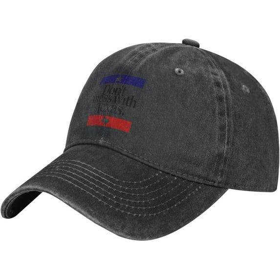 Hat Dont Mess with Texas Cowboy hat Men Vintage Baseball Cap Women Trucker Hat Golf Dad Cap Ponytail Hat Black