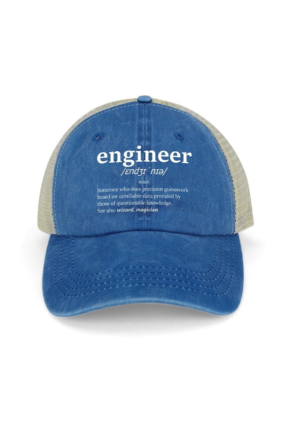 Hat Engineer Dark Blue Hat Adjustable Funny Fashion Unisex Baseball Cap for Men Women