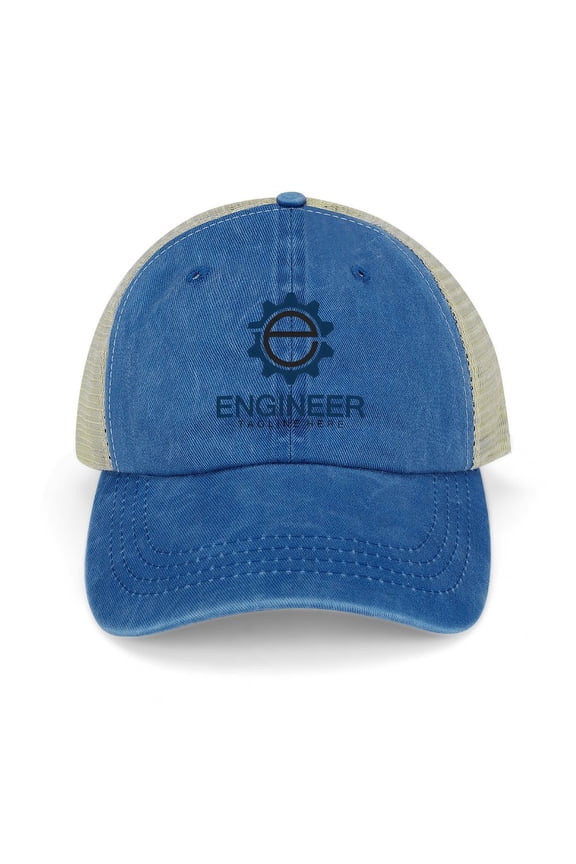 Hat Engineer Dark Blue Hat Adjustable Funny Fashion Unisex Baseball Cap for Men Women