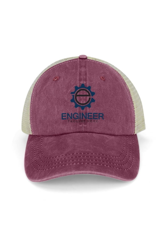 Hat Engineer Wine Red Hat Adjustable Funny Fashion Unisex Baseball Cap for Men Women