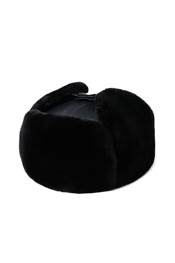 Hat Faux Leather Cap Adult Men Winter Trapper Hat Thicken And Warm ,Fashion