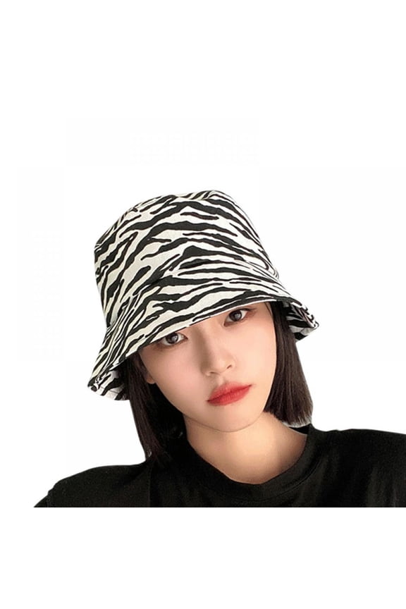 Hat Female Japanese Retro Striped Fisherman Hat Female Zebra Fashion Sunscreen Bucket Hat New Arrivals