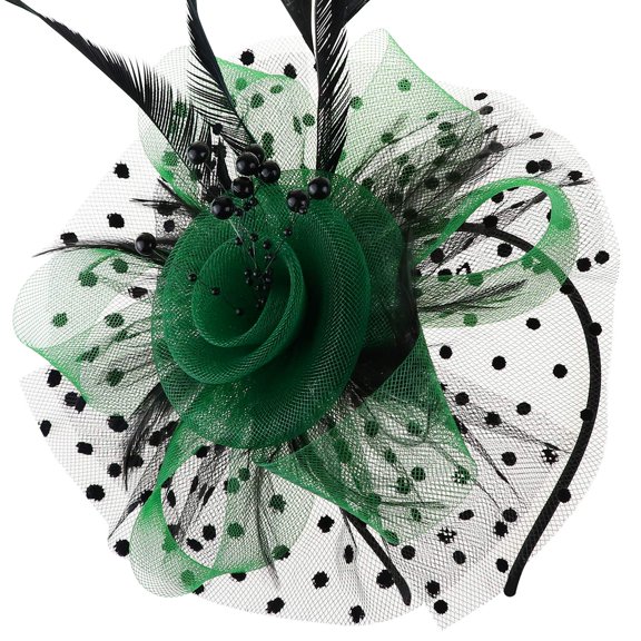 Hat Flower Mesh Ribbons Feathers on a Headband and a Clip Tea Party Headwear for Girls and Women
