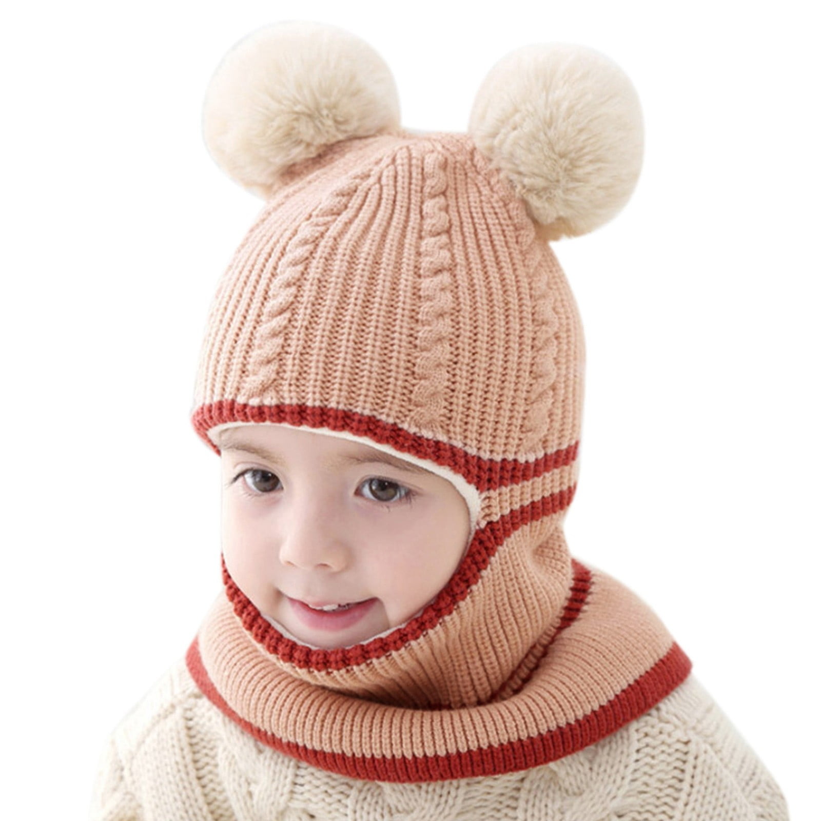 Girls Boys Hats Caps Windproof Hat Thick Baby Caps Warm Ski Scarf Hat ...