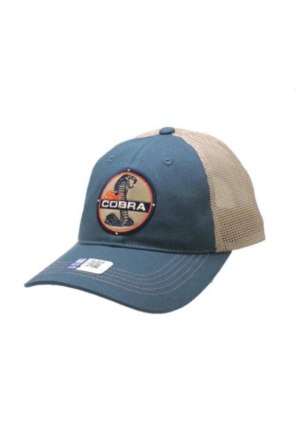 Hat - Ford Mustang Cobra Blue with Tan Mesh Hat