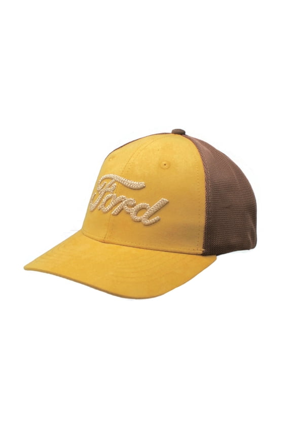 Hat - Ford Western 3D Rope Look Embroidered Low Profile Suede with Mesh Back Cap