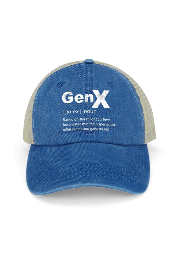 Hat Gen X Dark Blue Hat Adjustable Funny Fashion Unisex Baseball Cap for Men Women