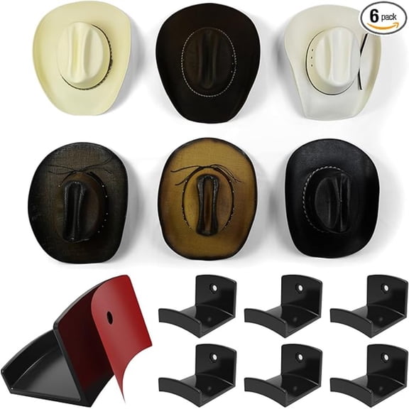 Clear Adhesive Hat Hooks - 6 Pack, Effortless Organizer