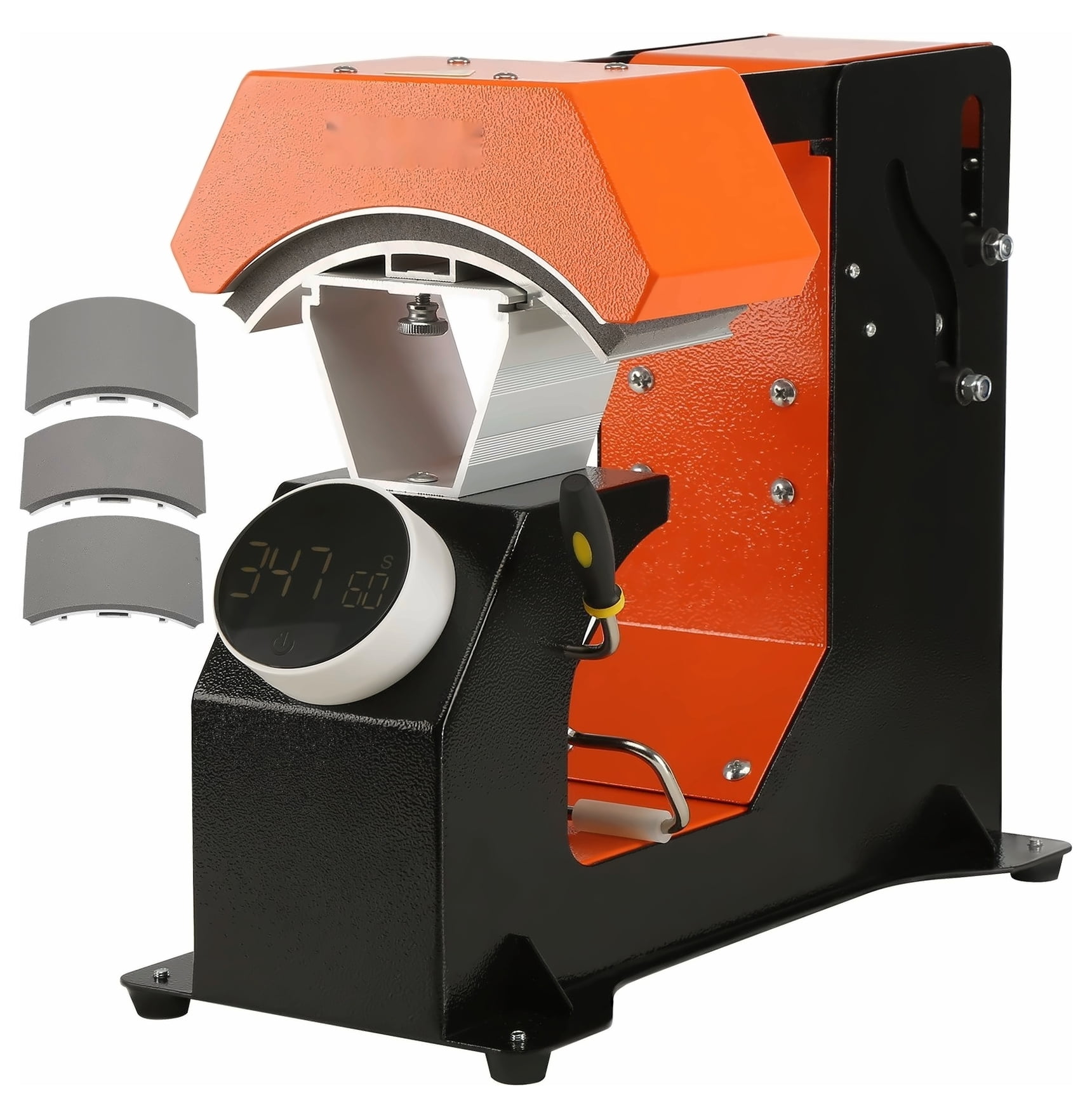 Hat Heat Press 6.4x3.5in, Sublimation Transfer Machine for Caps, 3-in-1 Auto Release, Digital Control, 3 Heating Pads, Home & Commercial Use