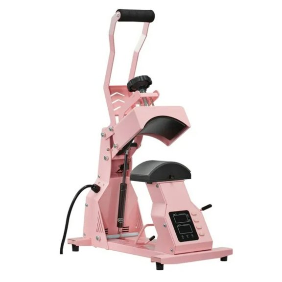 Hat Heat Press Machine, with 2pcs Interchangeable Platens, Precise Temperature and Time Control, Hat Press for HTV Iron On and Sublimation Projects, for Caps, Headbands, Cuffs, Face Masks, Pink