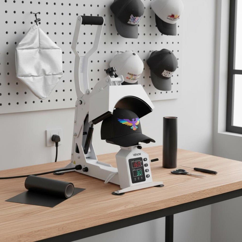 Hat Heat Press Machine, 8.5 X 4 in Heating Plate, Caps Stretcher, Temp ...