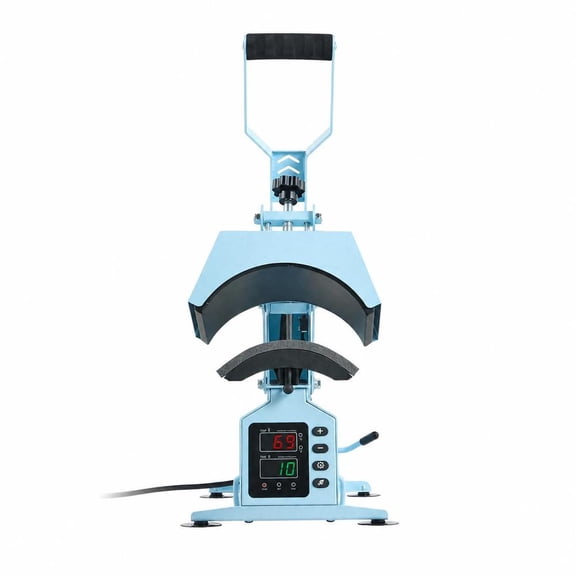 Hat Heat Press Machine, with 2 Interchangeable Platens, Cap Stretcher, Precise Digital Control, for HTV Sublimation DIY Projects, Light Blue