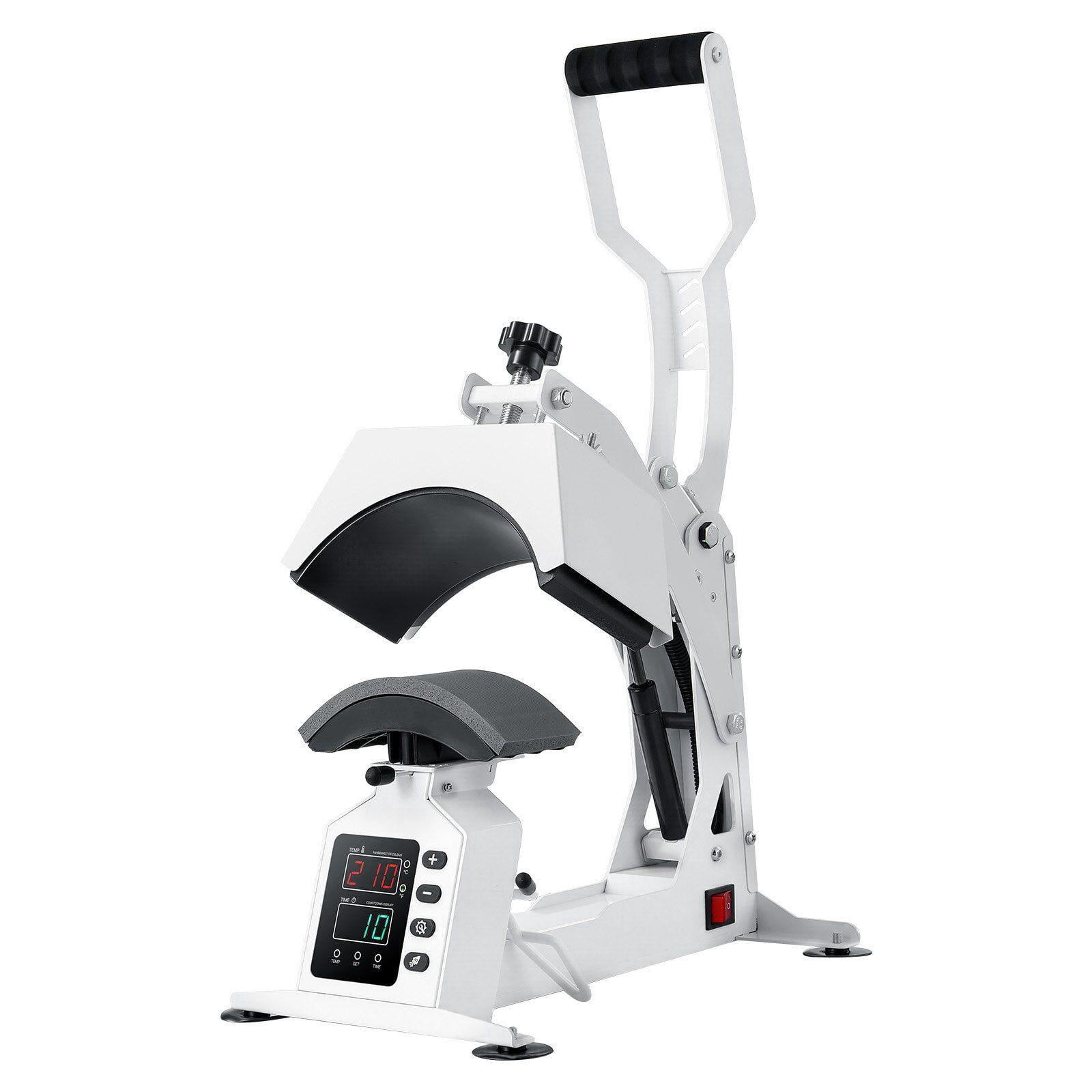 Hat Heat Press Machine with 8.5x4 Inch Plate Caps Stretcher Precise Temp Time Control for Hats Caps HTV Iron On Sublimation White