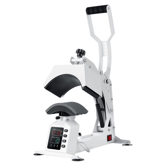 Hat Heat Press Machine with 8.5x4 Inch Plate Caps Stretcher Precise Temp Time Control for Hats Caps HTV Iron On Sublimation White