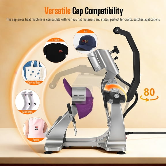 IMIKEYA Hat Press Machine with Magnetic Auto Operation and Dual Heating Plates for Crafting