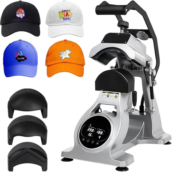 Hat Heat Press: Semi Automatic Elevate Your Cap Game with Precision Heat Transfers with Timer & Temperature Control,Effortlessly Create Professional Results for Hats, Caps, and Beyond
