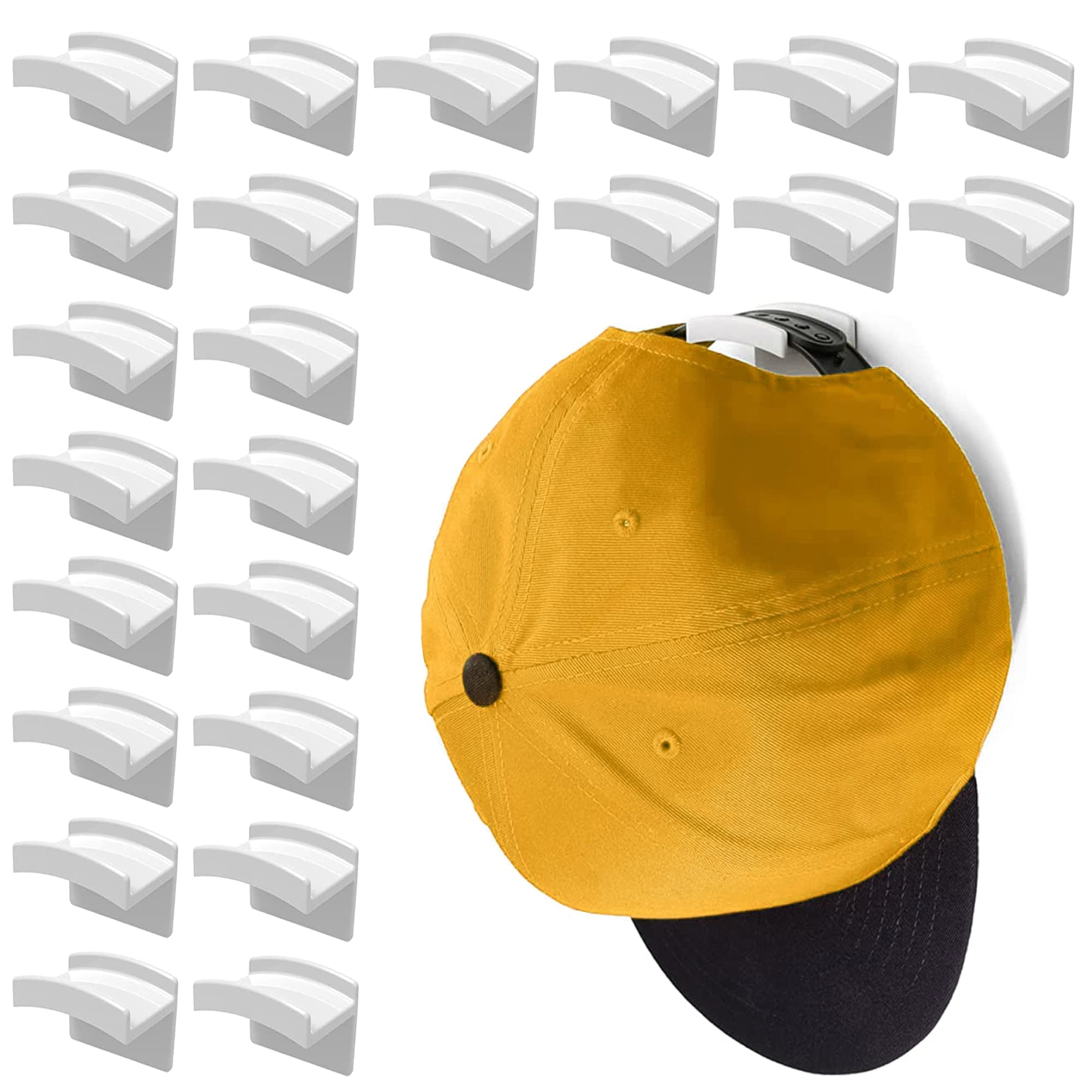 Walmart Self-Adhesive Hat Hooks, Heavy Duty Baseball Caps Holder, White ...
