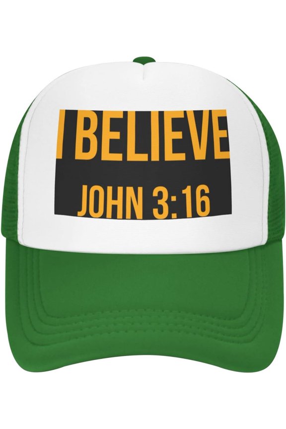 Hat I Believe John 3 16 Christian Trucker Hat Mesh Baseball Cap Men Cowboy hat Women Sun Hat Dad Cap Black