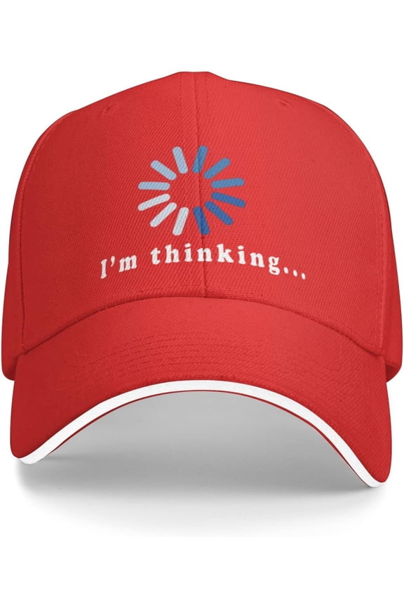 Hat I'm Thinking Baseball Cap Men Funny Gift Trucker Hat Women Sun Hat Dad Cap Fishing hat Ponytail Hat Black