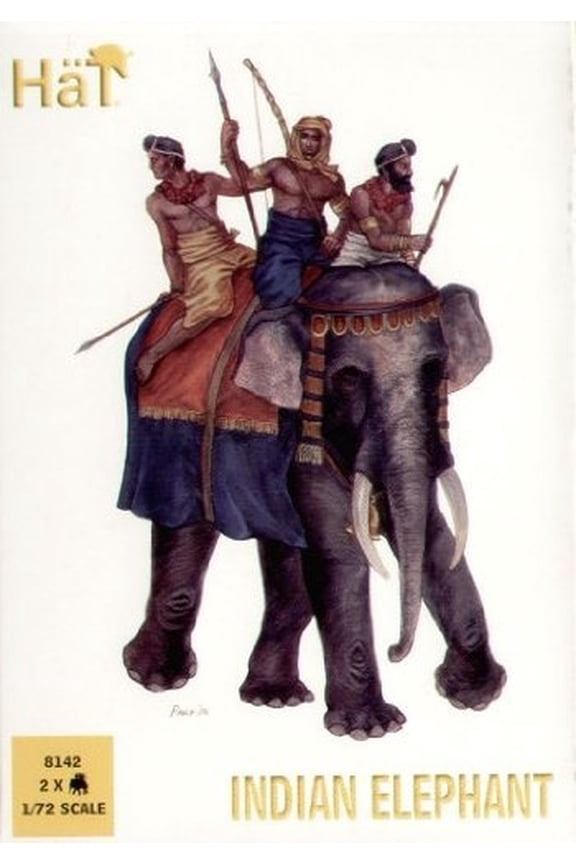 Indian Elephant 2 w/3 Riders 1/72 Hat