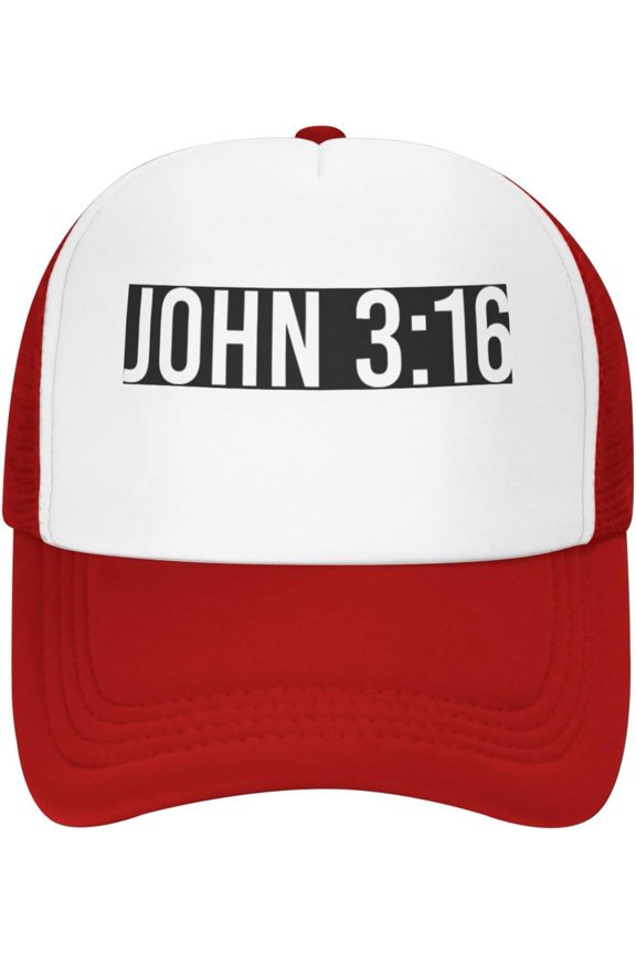 Hat John 3:16 Believer,Jesus Trucker Hat Mesh Baseball Cap Men Cowboy hat Women Sun Hat Dad Cap Fishing hat Black