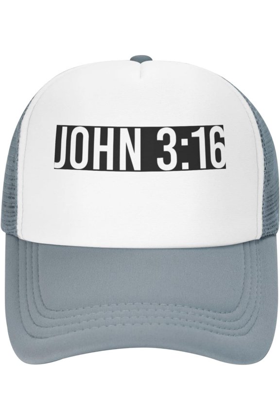 Hat John 3:16 Believer,Jesus Trucker Hat Mesh Baseball Cap Men Cowboy hat Women Sun Hat Dad Cap Fishing hat Black