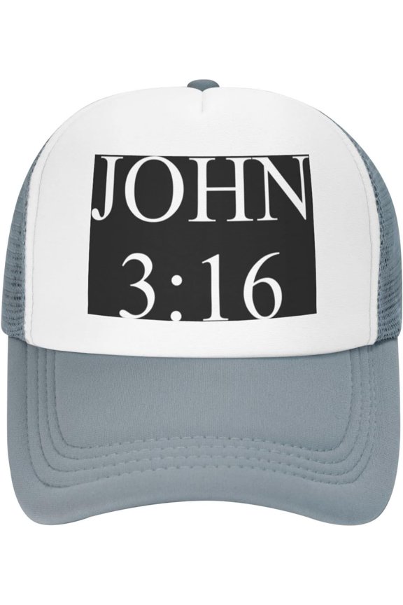 Hat John 3:16 Believer Trucker Hat Mesh Baseball Cap Men Cowboy hat Women Sun Hat Dad Cap Fishing hat Black