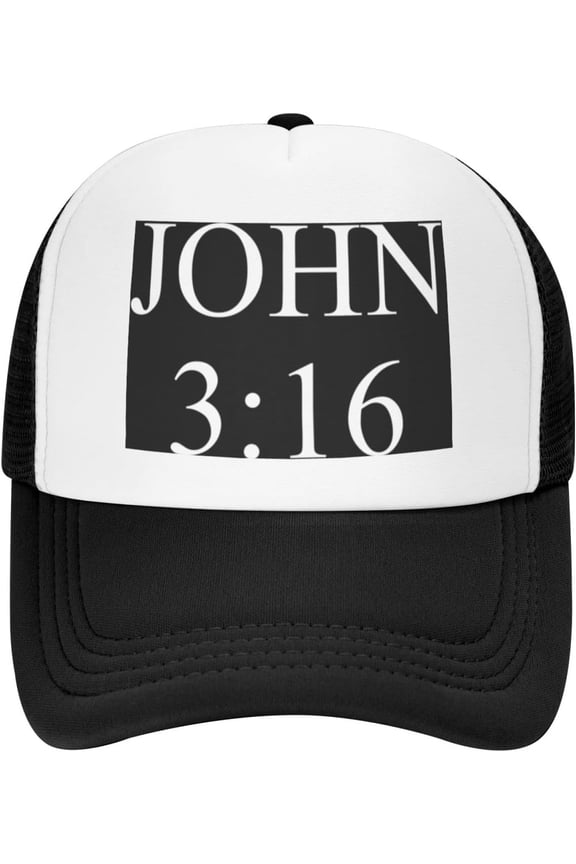 Hat John 3:16 Believer Trucker Hat Mesh Baseball Cap Men Cowboy hat Women Sun Hat Dad Cap Fishing hat Black