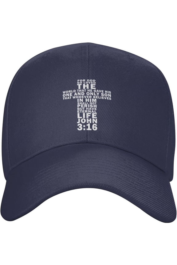 Hat John 3:16 Bible Verse Christian Baseball Cap Men Funny Gift Trucker Hat Women Sun Hat Dad Cap Fishing hat Black