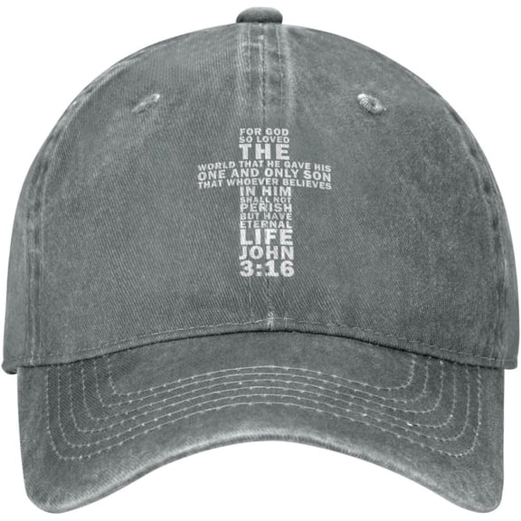 Hat John 3:16 Bible Verse Christian Cowboy hat Men Baseball Cap Women Trucker Hat Golf Dad Cap Fishing hat Black