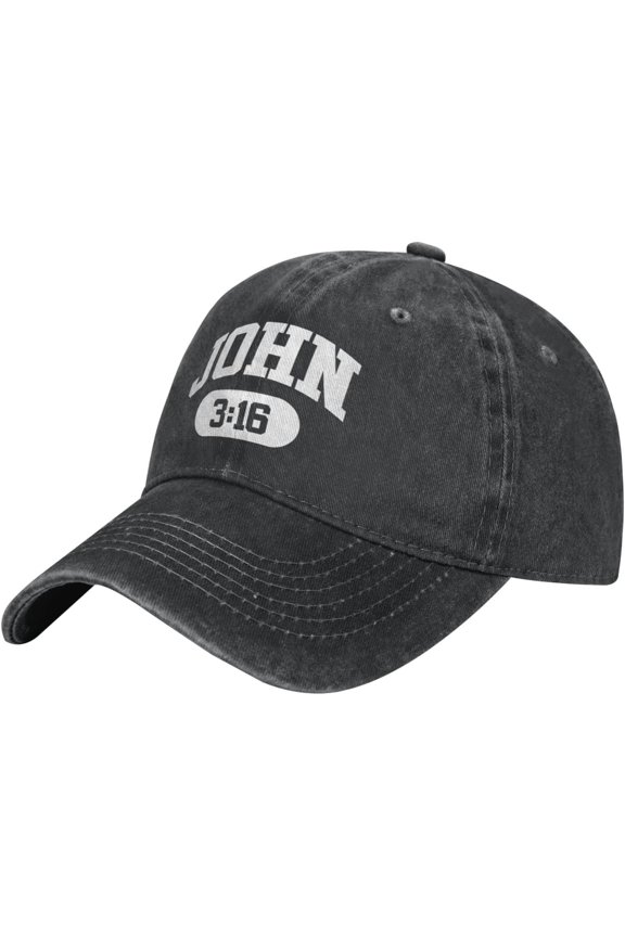 Hat John 3:16 Christian Faith Believer Jesus Cowboy hat Men Baseball Cap Women Trucker Hat Dad Cap Fishing hat Black