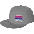 thumbnail image 1 of Hat LGBT Bi Pride Gifts Assume Nothing Bisexual Flag Trucker Hat Baseball Cap Men Women Cowboy hat Golf Dad Cap Black, 1 of 8