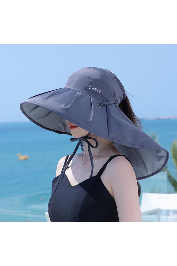 Hat Lady Sun Sun Visor Lady Wide Brim Hat Hat Spring And Summer Sun Chin Strap Bow Small Face Effect Sun Travel Outd Hats for Women Large Head Hat with Drawstring Leopard Foldable Bow Visors Bag for