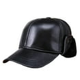 thumbnail image 1 of Hat Leather 100% Genuine Middle-aged And Man Winter Warm Earmuffs Thickening Baseball Cap Sheepskin Wool Man Winter Hats ,Unique Design, 1 of 5