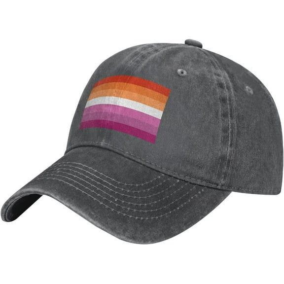 Hat Lesbian Pride Rainbow LGBT Flag Cowboy hat Men Vintage Baseball Cap Women Trucker Hat Dad Cap Ponytail Hat Black
