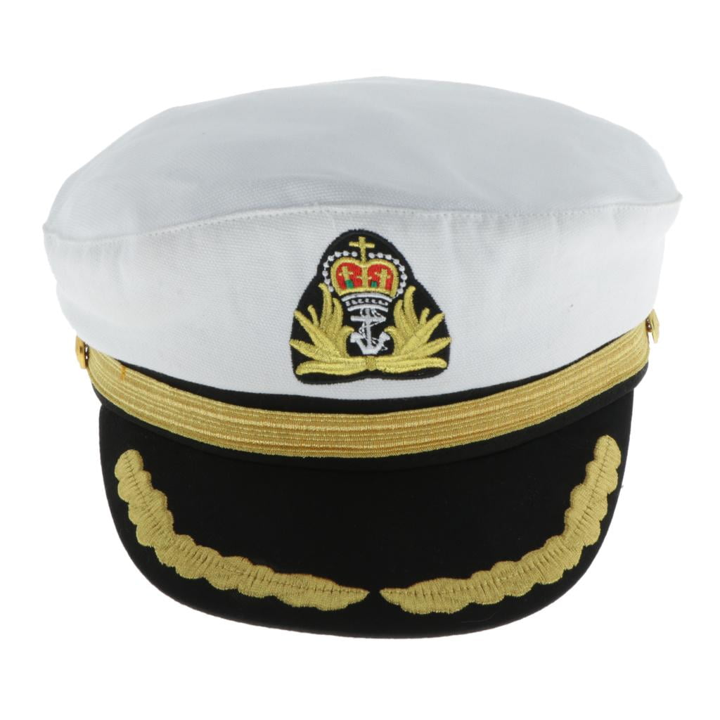 Hat Men Women - Sailor Hat, Yacht Boat s Sailing Fishing , Cosplay Party  Sailor Costume for Adults \u0026 Children - White Kid, as described 