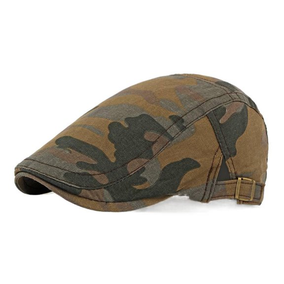 Hat Men's Spring Summer Camouflage Beret British Fashion Retro Graffiti Forward Cap Women's Casual Baseball Cap