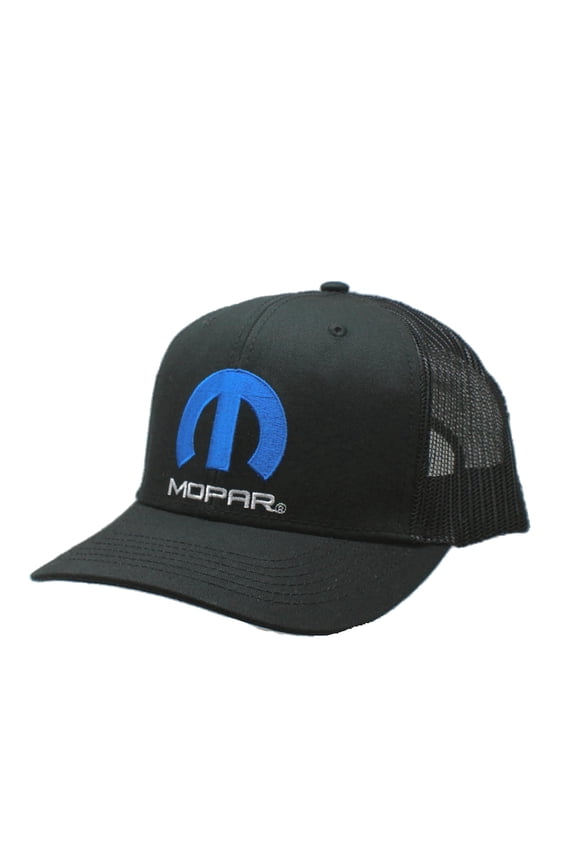 Hat - Mopar Logo Black Mesh Snapback Trucker Cap
