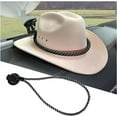 thumbnail image 1 of Hat Mounts for Car, Cowboy Hat Holder Rack with Suction Cup and Handmade Rope, Car Accessories, Universal Cowboy Hat Hanger for SUV Truck Vehicle Home, Keeps Your Hat On The Dash, 1 of 1