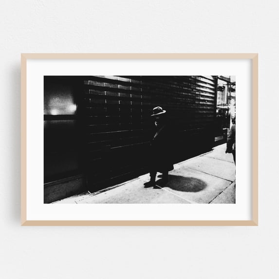 Hat Noir - Manhattan New York Photography Oak Framed Wall Art Print 12 x 18 inches