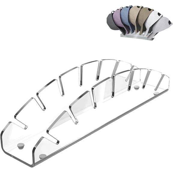 Hat Organizer for Baseball Caps:Acrylic Hat Stand Hat Storage,No Install Hat Display,Hat Racks for 7 Baseball Caps,Baseball Hat Organizer for Closet,Dresser,Office,Bedroom (Clear-1pcs)