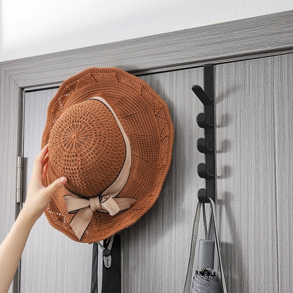 Hat Organizer Hat Rack for Door 5 Clips Baseball Caps Storage Hanger for Closet, Vertical Ball Cap Racks Over Wall, Mens Caps Holder on Door, Hats Organizers Hanging Back of Doors