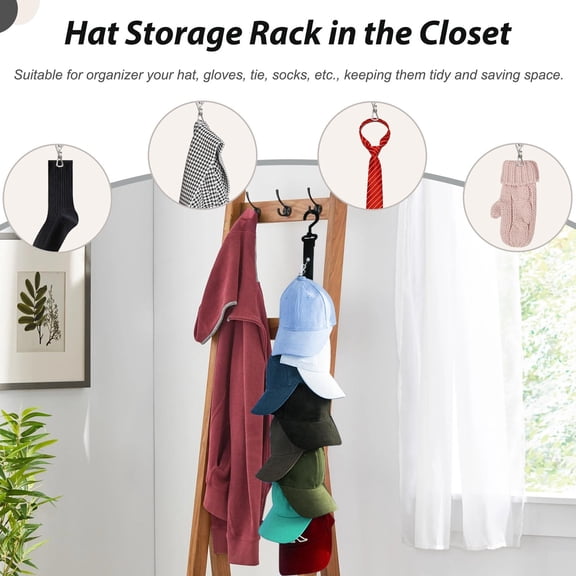 Hat Organizer Holder - Baseball Cap Rack for Closet Over the Door Cap Storage Solution Baseball Cap Holder for Organizing Hats and Caps