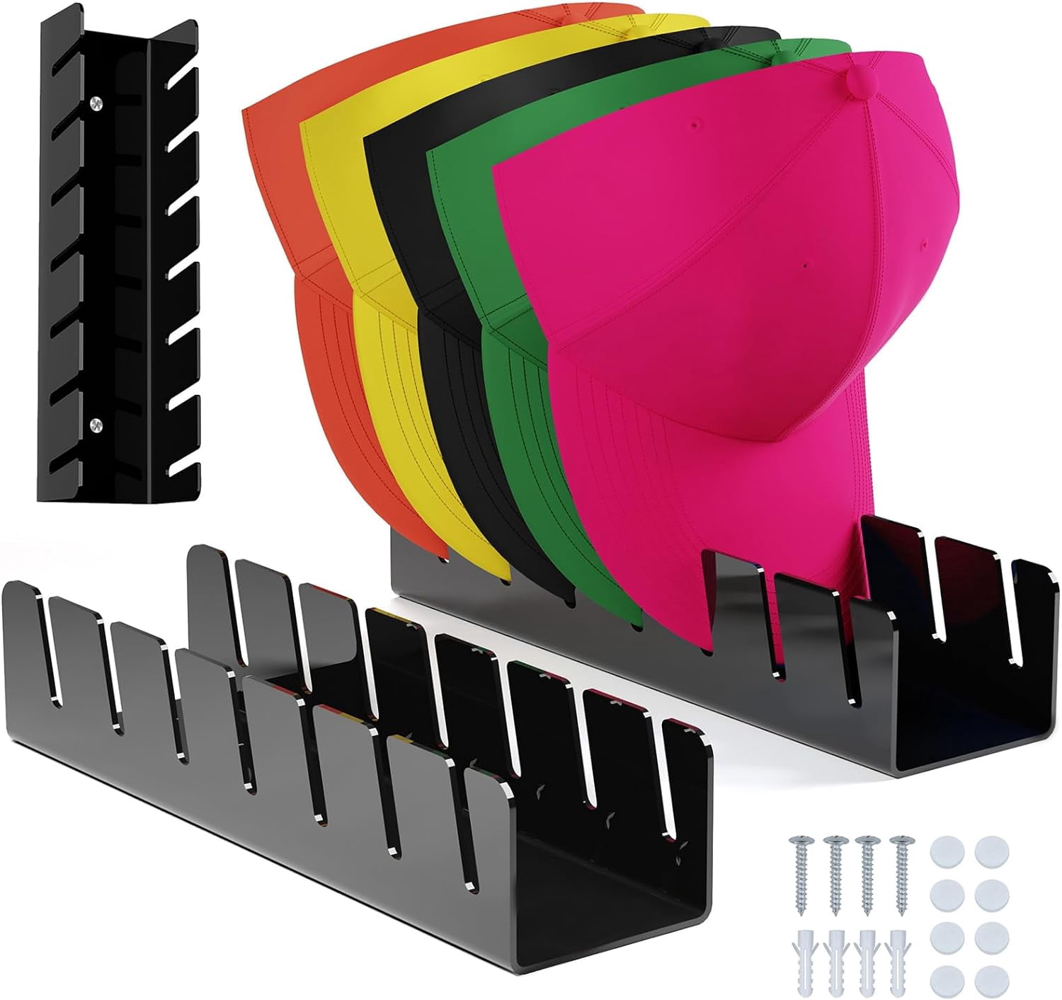 Hat Organizer for Baseball Caps 2024 New Hat Rack, No Install Acrylic ...