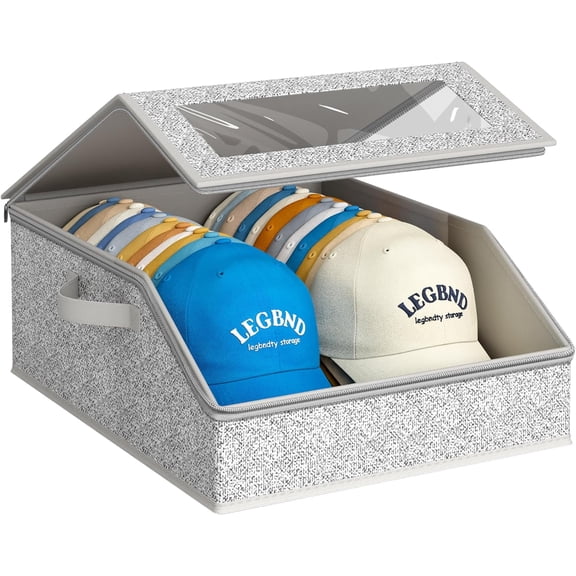 Hat Organizer for Baseball Caps – Sturdy Hat Storage Box with Clear Window, Keeps Hats in Perfect Shape for Closet, Bedroom, and Travel